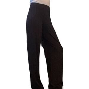 Sympli Pants Women's Size 4 Straight Leg Black Stretch Jersey Knit Elastic Waist